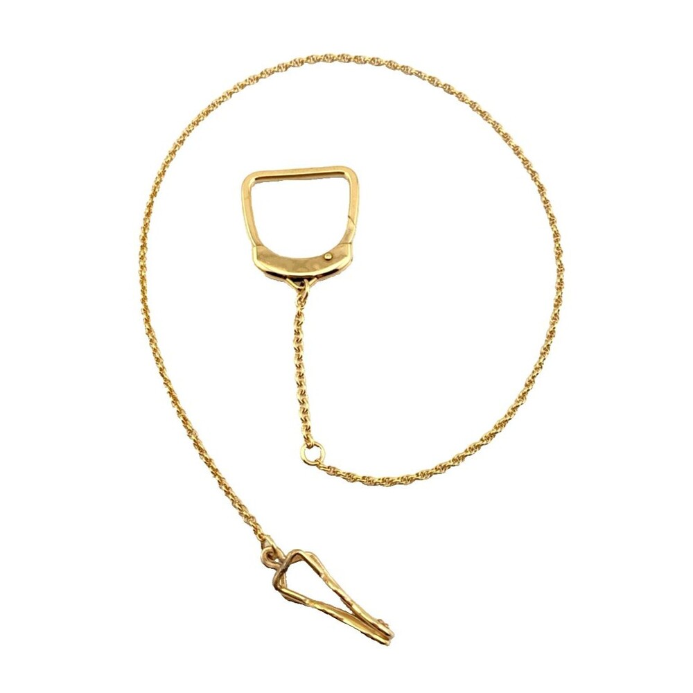 Vintage Swank 12K Gold Filled Belt Clip Key Holder Rope Wallet Fob Chain 18.5"